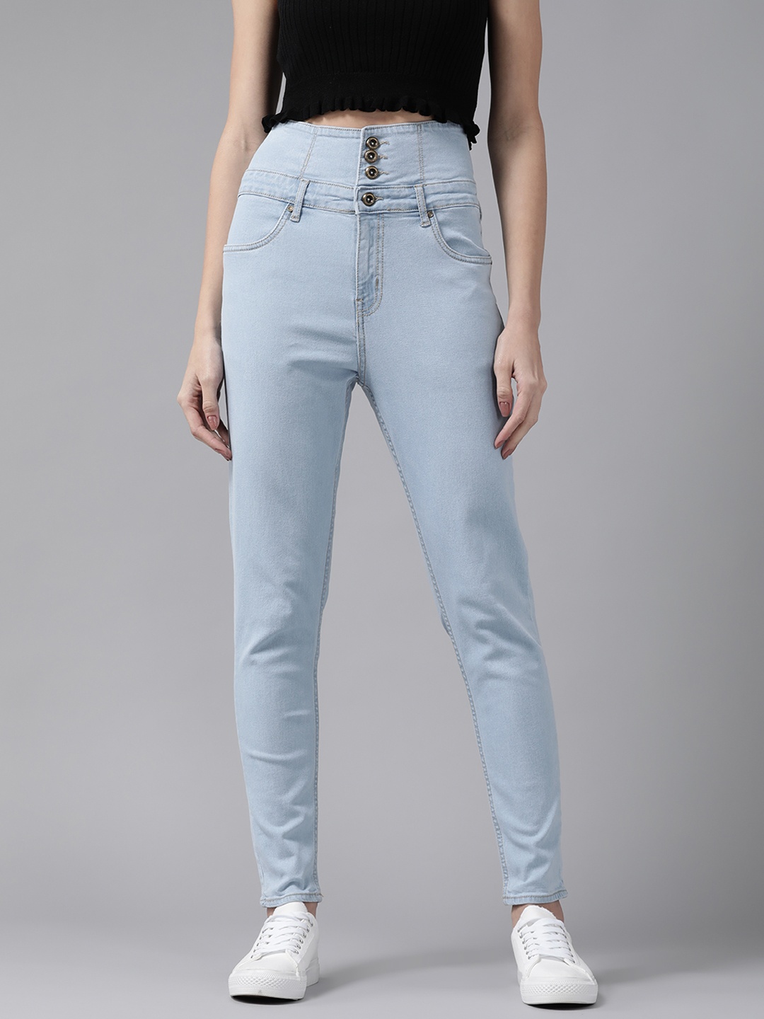 

Roadster Women Blue Skinny Fit High-Rise Clean Look Stretchable Jeans