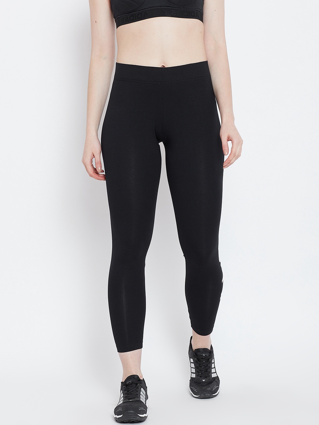 

ADIDAS Women Black Solid W E LIN TIGHT Cropped Tights
