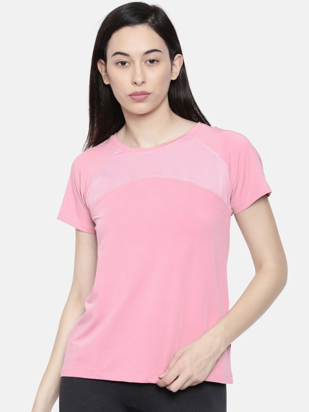 

Kappa Women Pink Solid Round Neck T-shirt