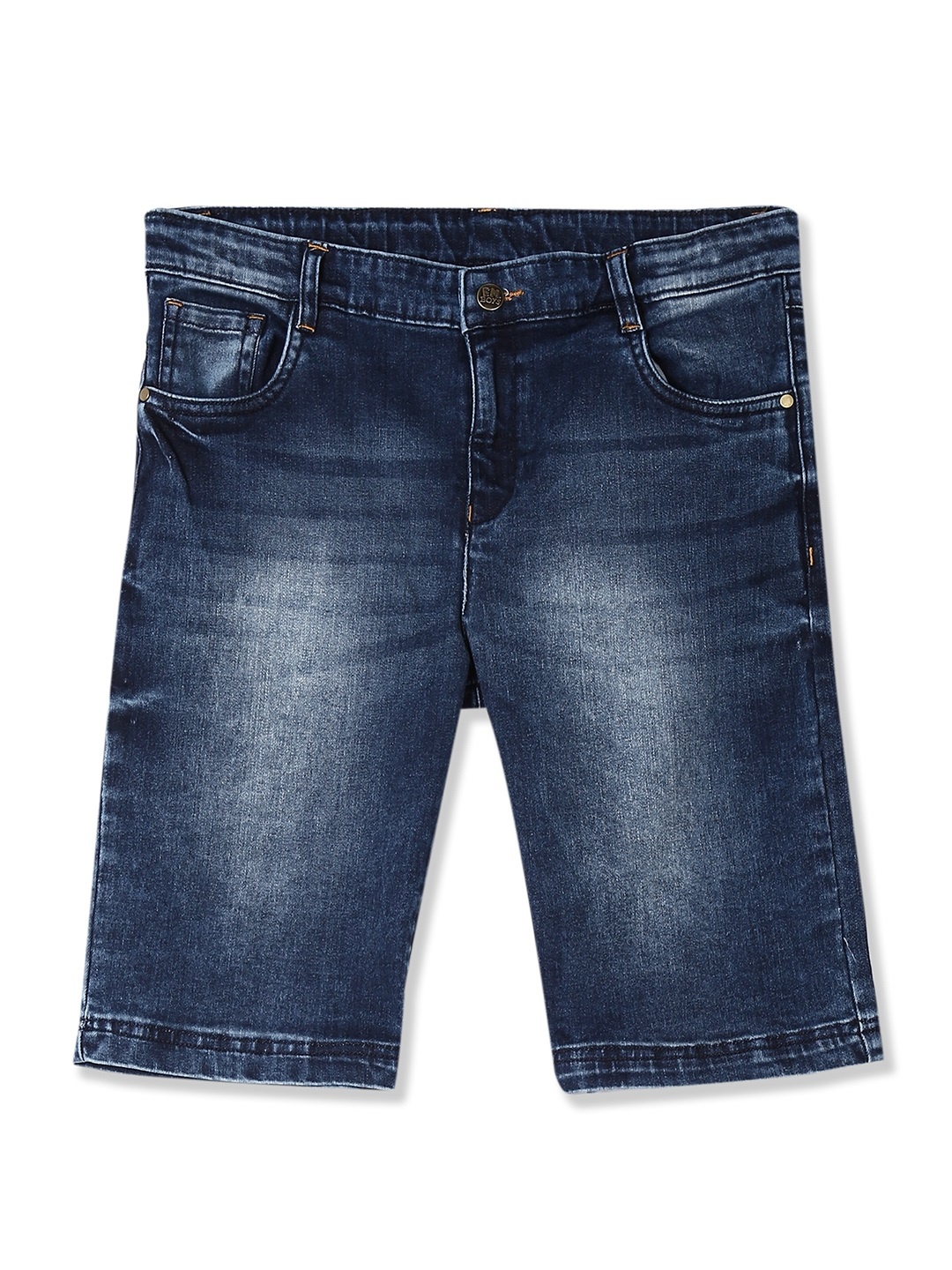 

Flying Machine Boys Blue Solid Regular Fit Denim Shorts