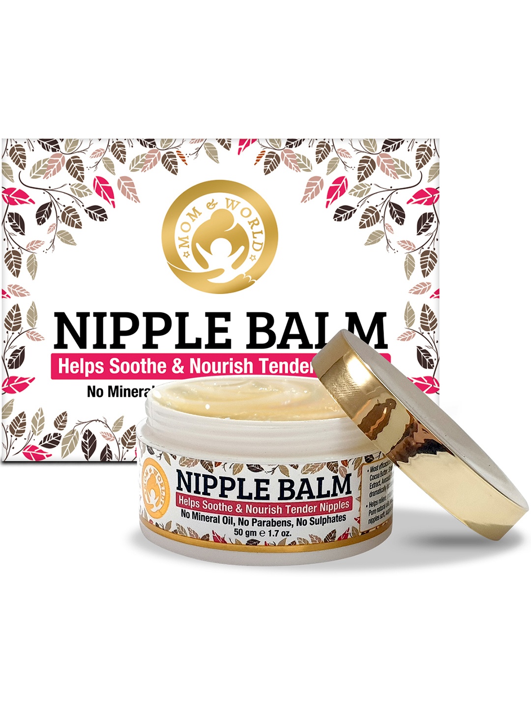 

Mom & World Nipple Balm With Cocoa & Shea Butter - 50g, Nude