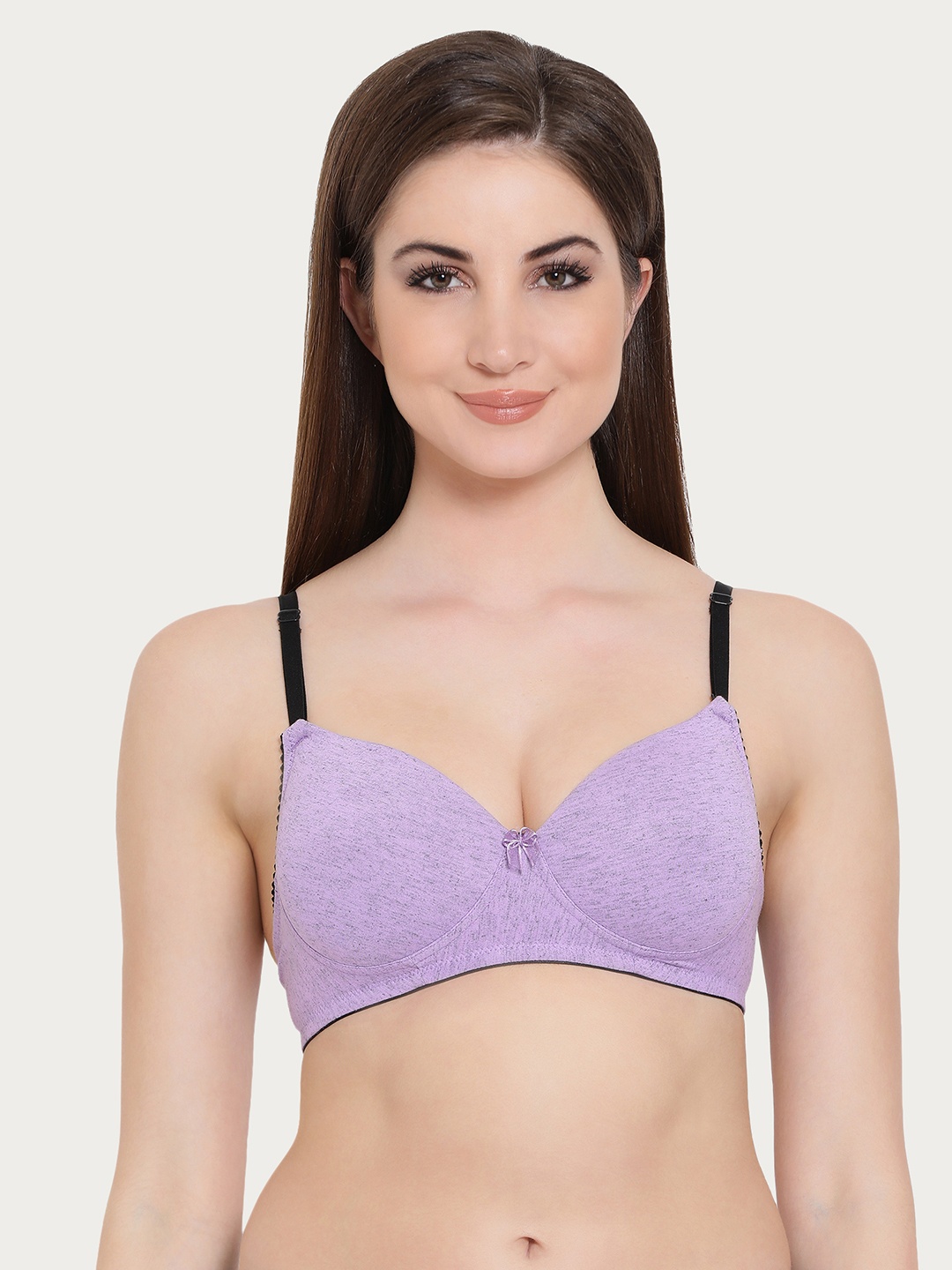 

Clovia Cotton Rich Padded Non-Wired Push Up Multiway T-Shirt Bra, Purple