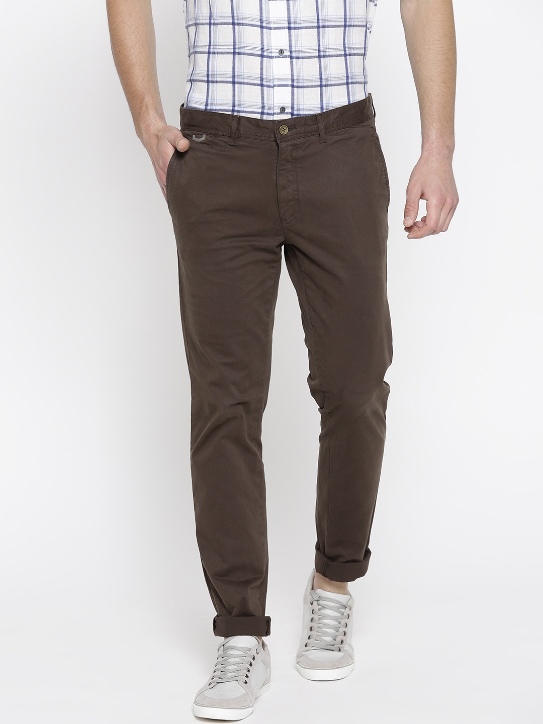 

Blackberrys Men Brown Roger Slim Fit Solid Chinos