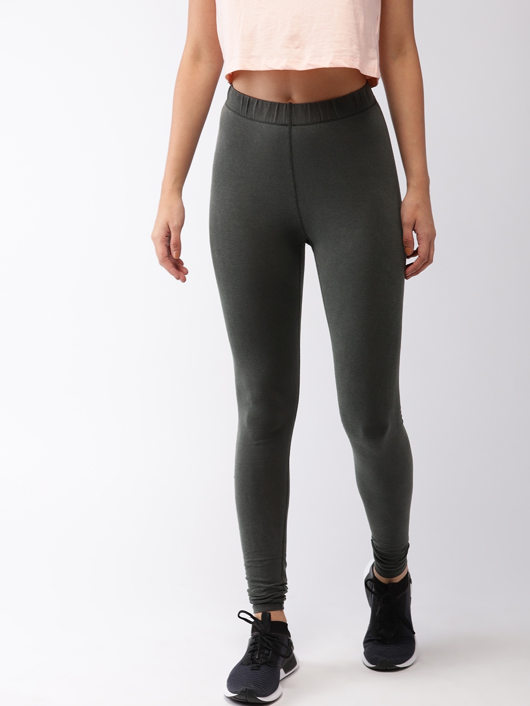 

FOREVER 21 Women Grey Solid Leggings