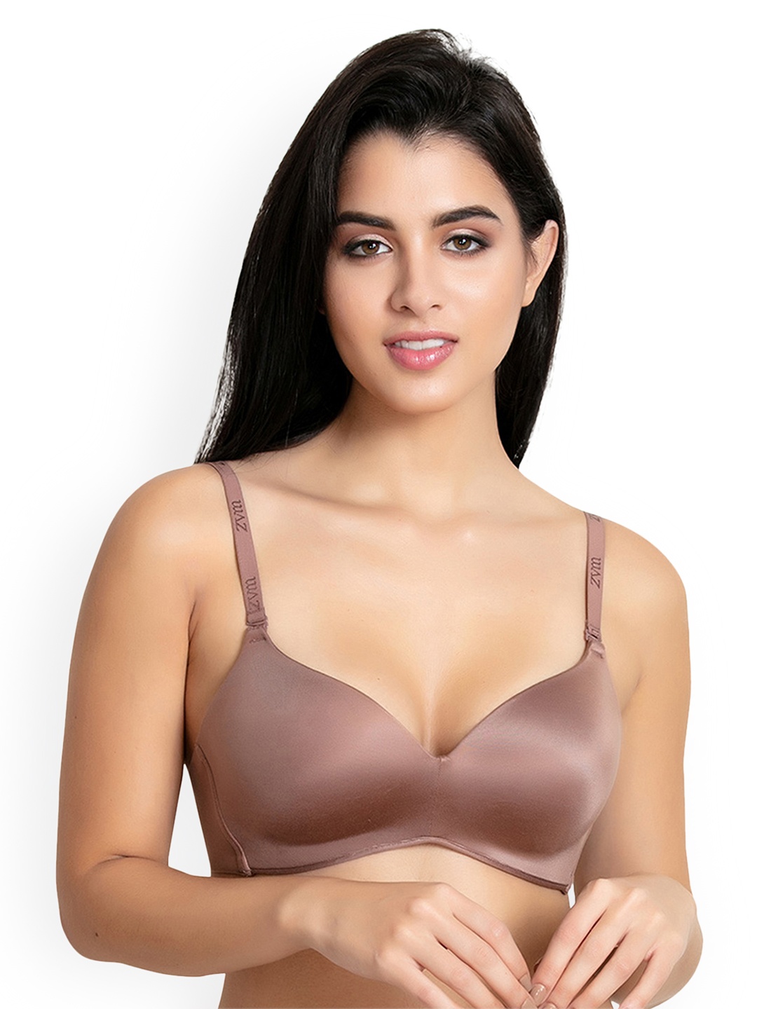 

Zivame Brown Solid Non-Wired Lightly Padded T-shirt Bra ZI1494FASHABRWN