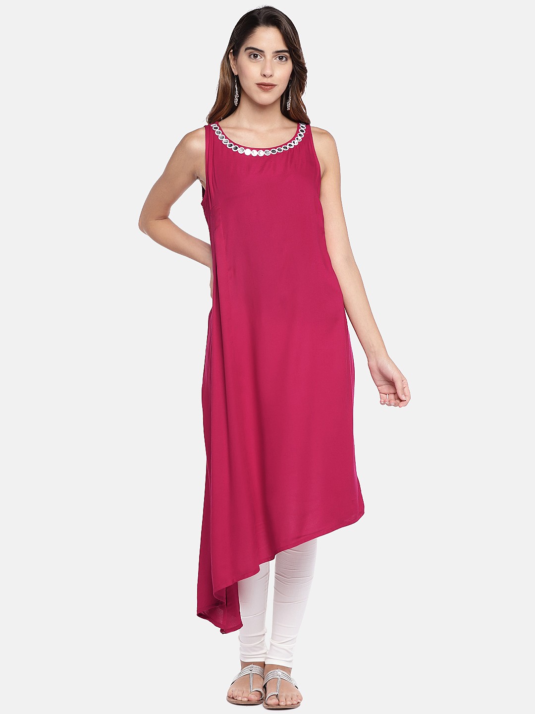 

Globus Women Fuchsia Solid A-Line Kurta