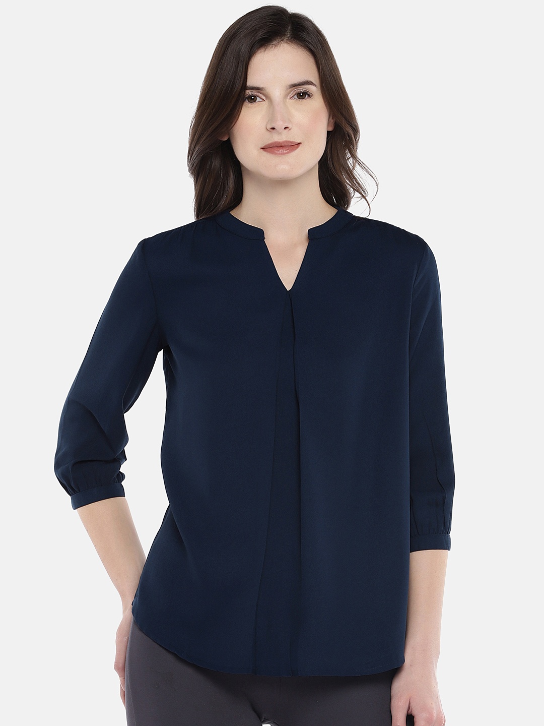 

Globus Women Navy Blue Solid Top