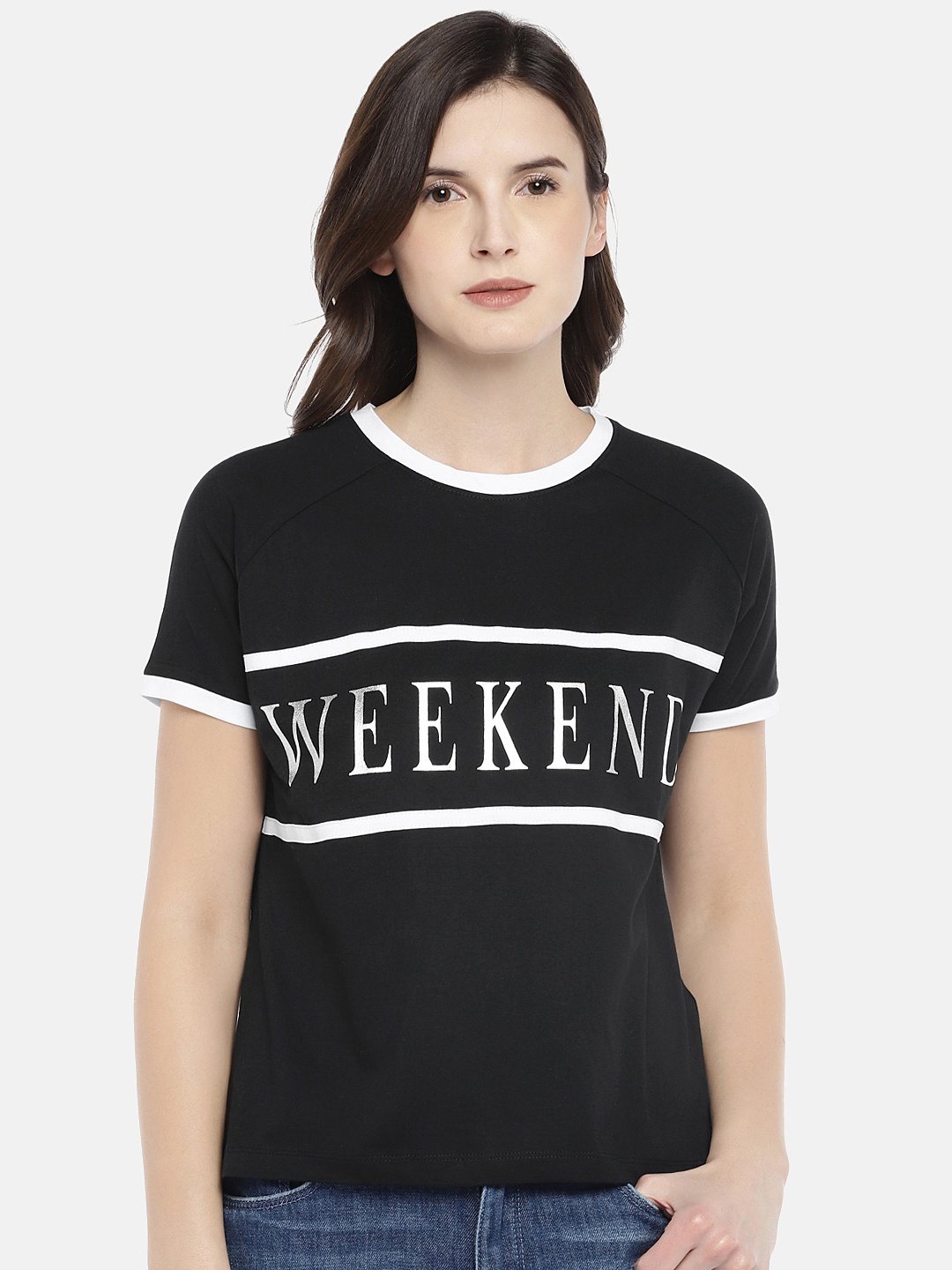 

Globus Women Black Printed Pure Cotton Top
