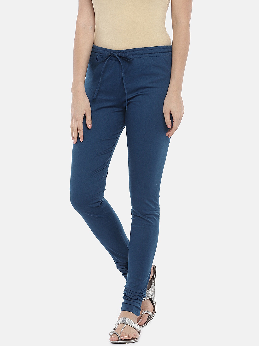 

Globus Women Teal Blue Solid Churidar
