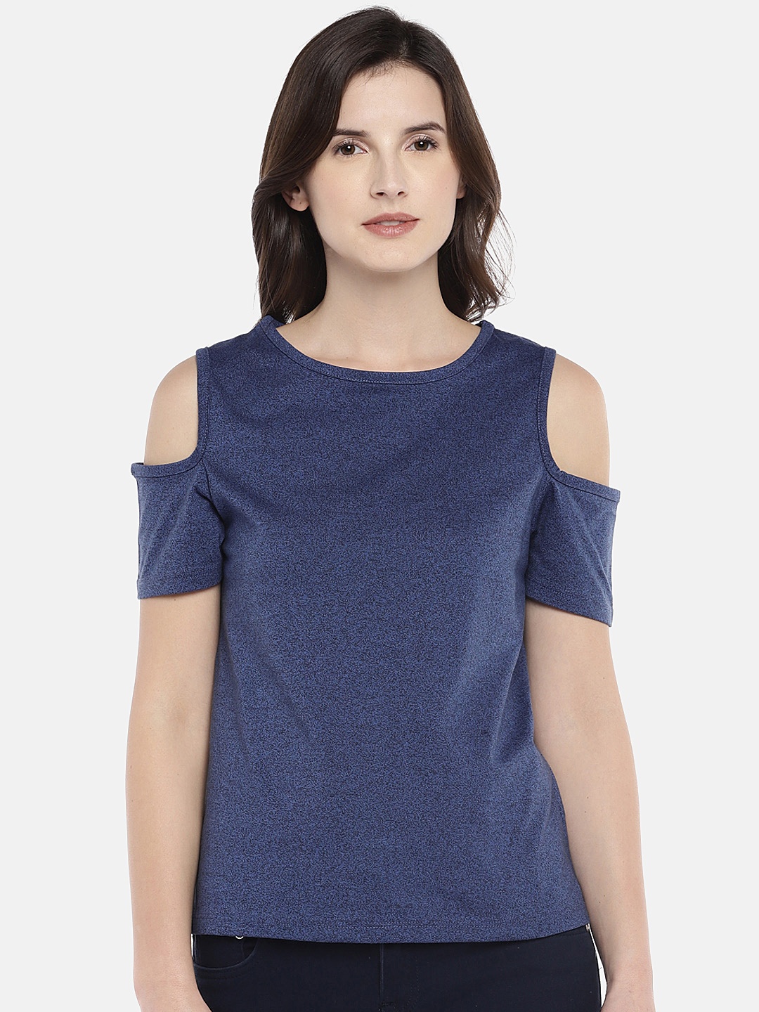 

Globus Women Blue Checked Blouson Top