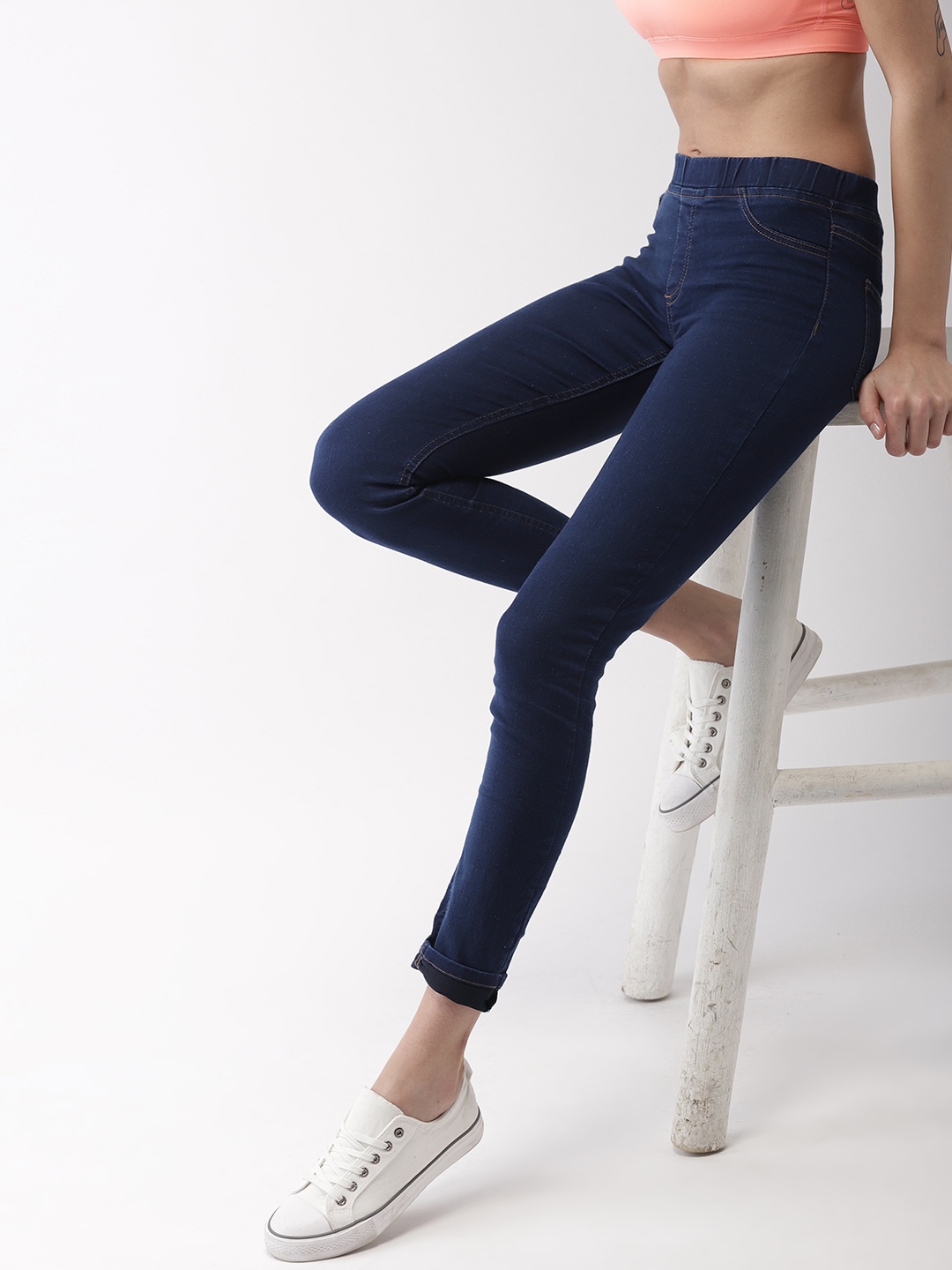 

FOREVER 21 Kendall + Kylie Women Blue Denim Jeggings