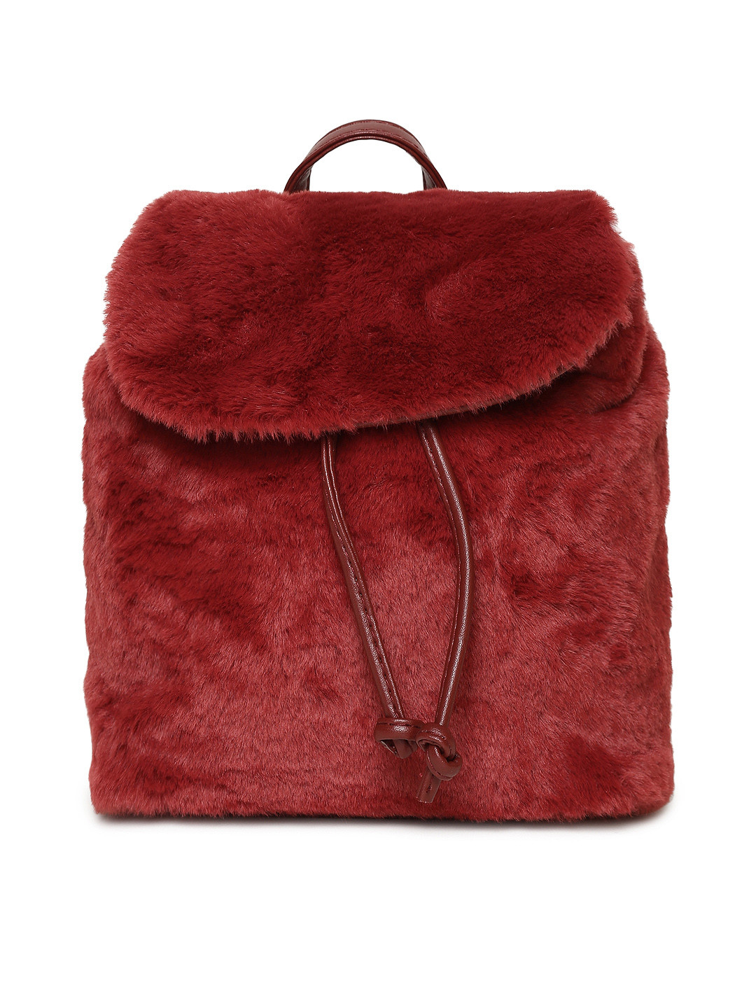 

People Women Red Solid Faux Fur Backpack