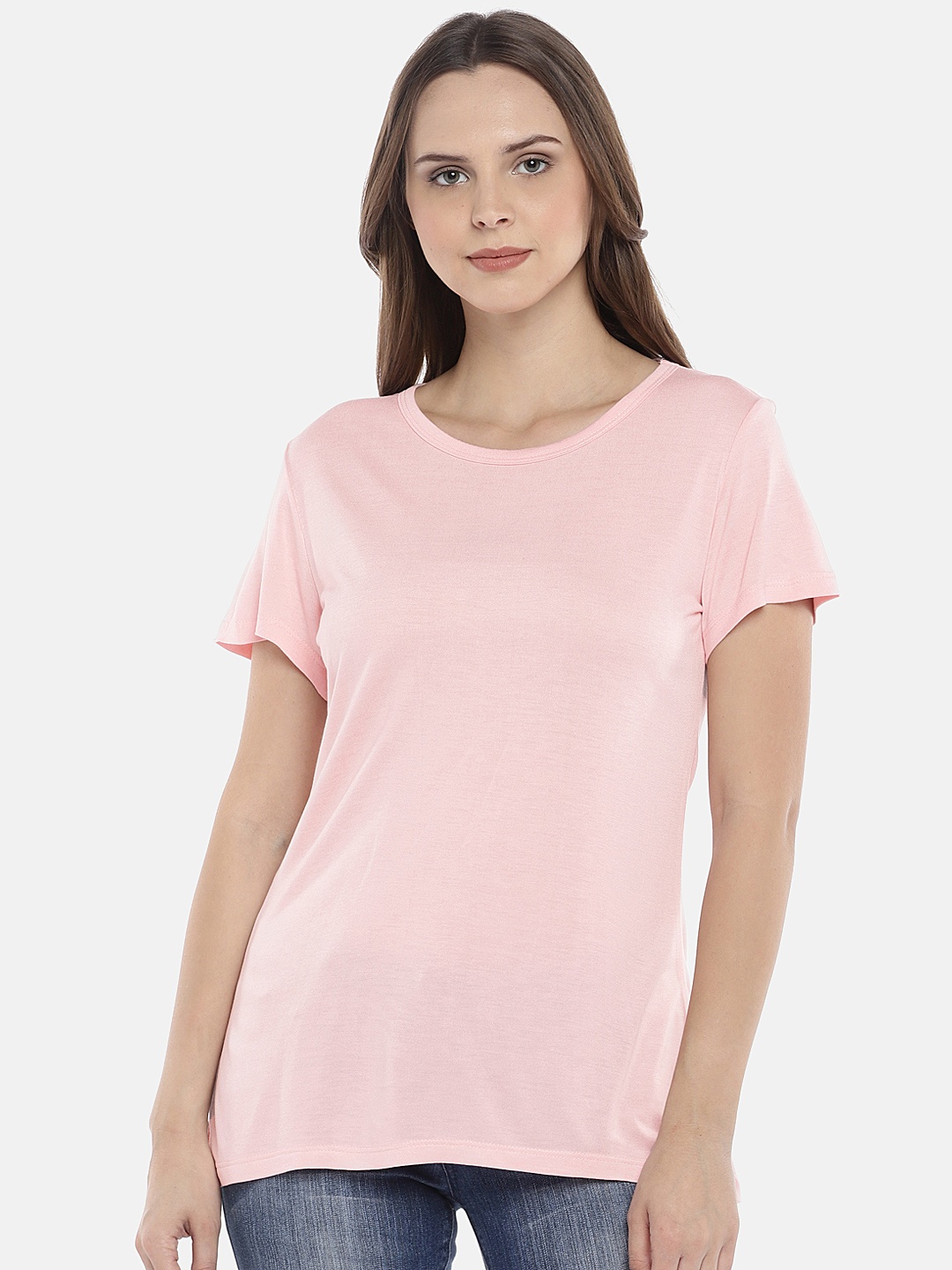 

Globus Women Pink Solid A-Line Top