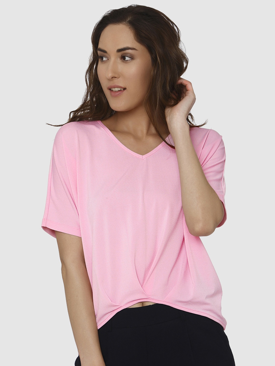 

Vero Moda Women Pink Solid Top