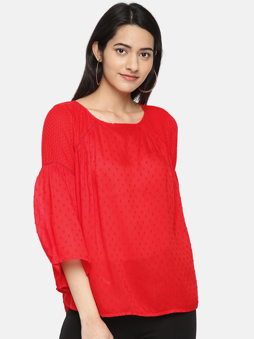 

Vero Moda Women Red Self Design Top