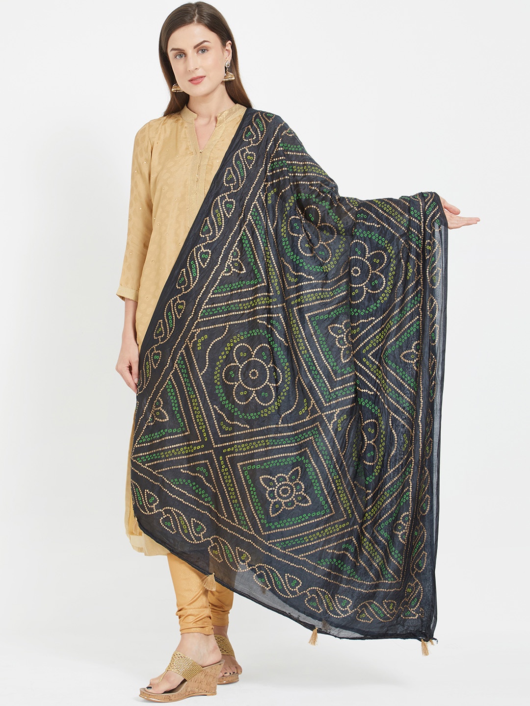 

Dupatta Bazaar Navy Blue Printed Dupatta