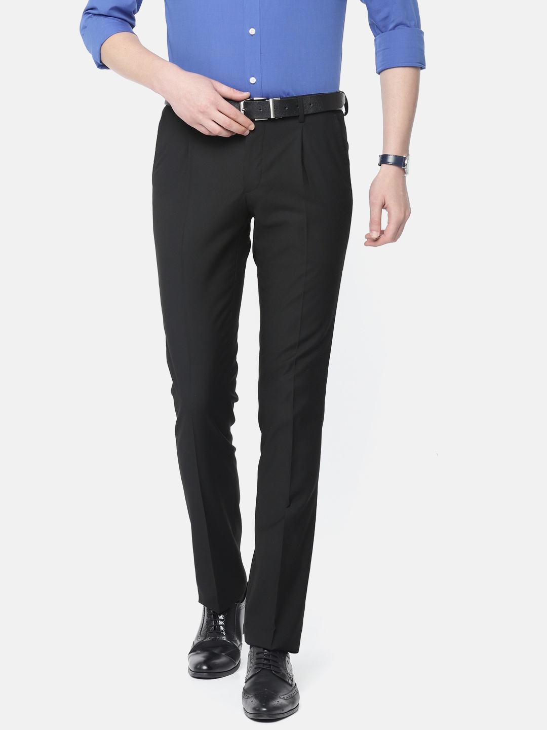 

U.S. Polo Assn. Tailored Men Black Slim Fit Solid Formal Trousers
