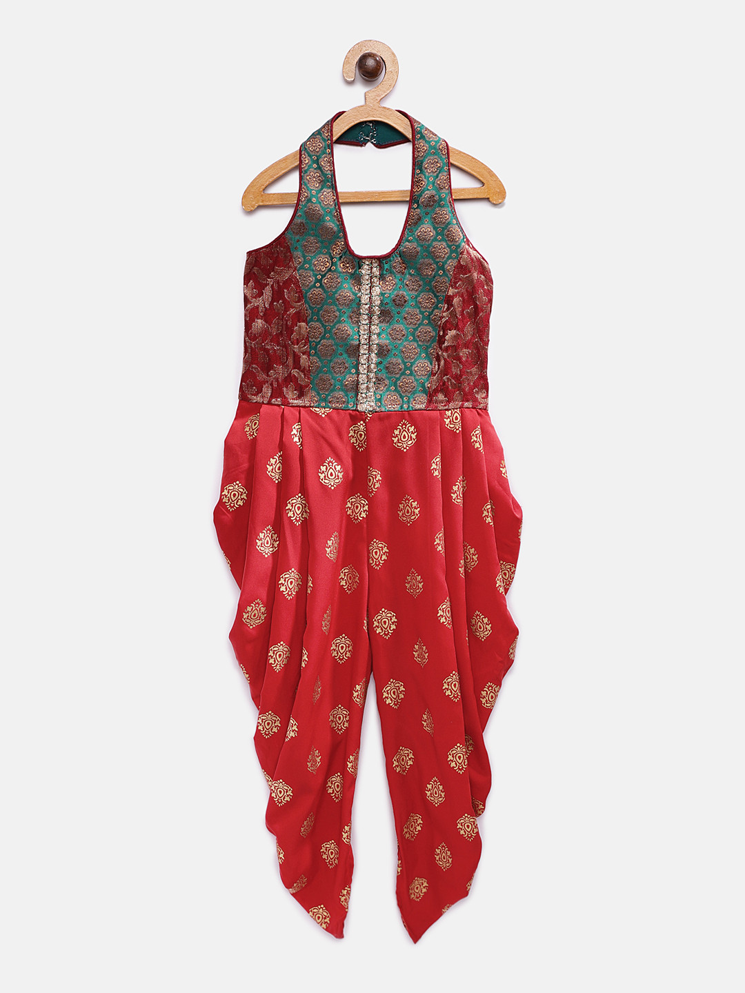 

Twisha Red Printed Basic Jumpsuit