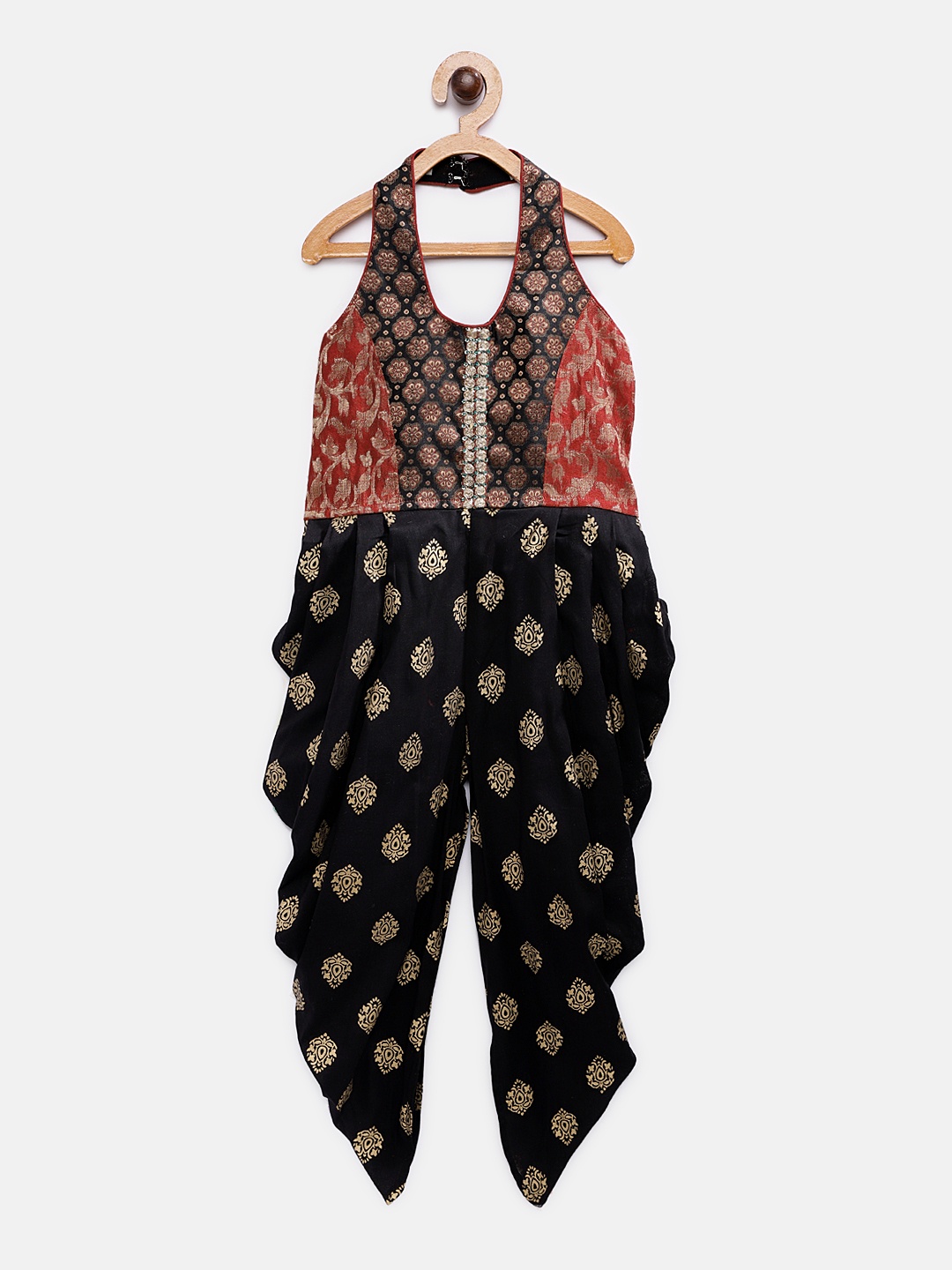 

Twisha Girls Black & Red Printed Basic Jumpsuit