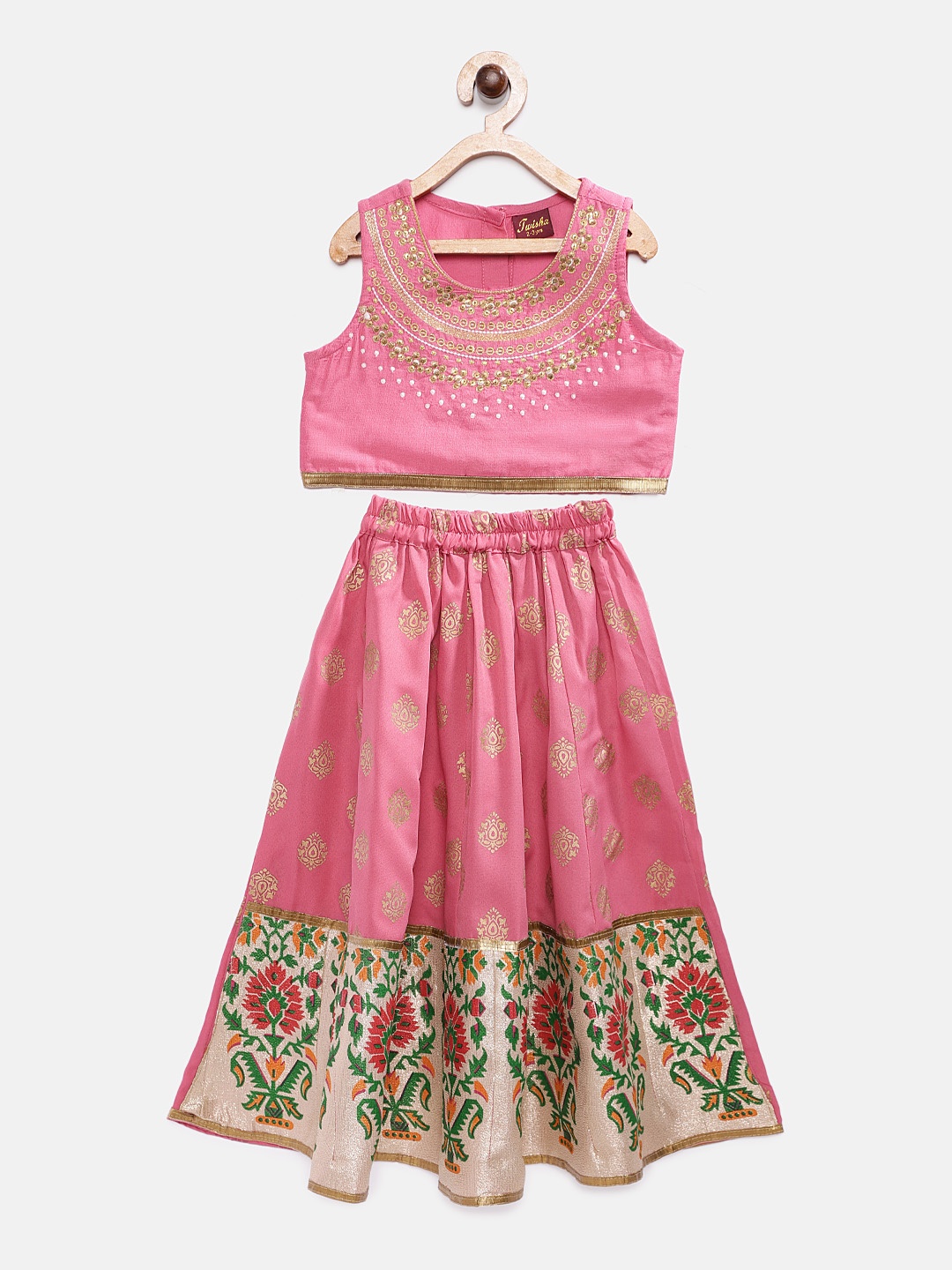 

Twisha Pink Ready to Wear Lehenga with Blouse