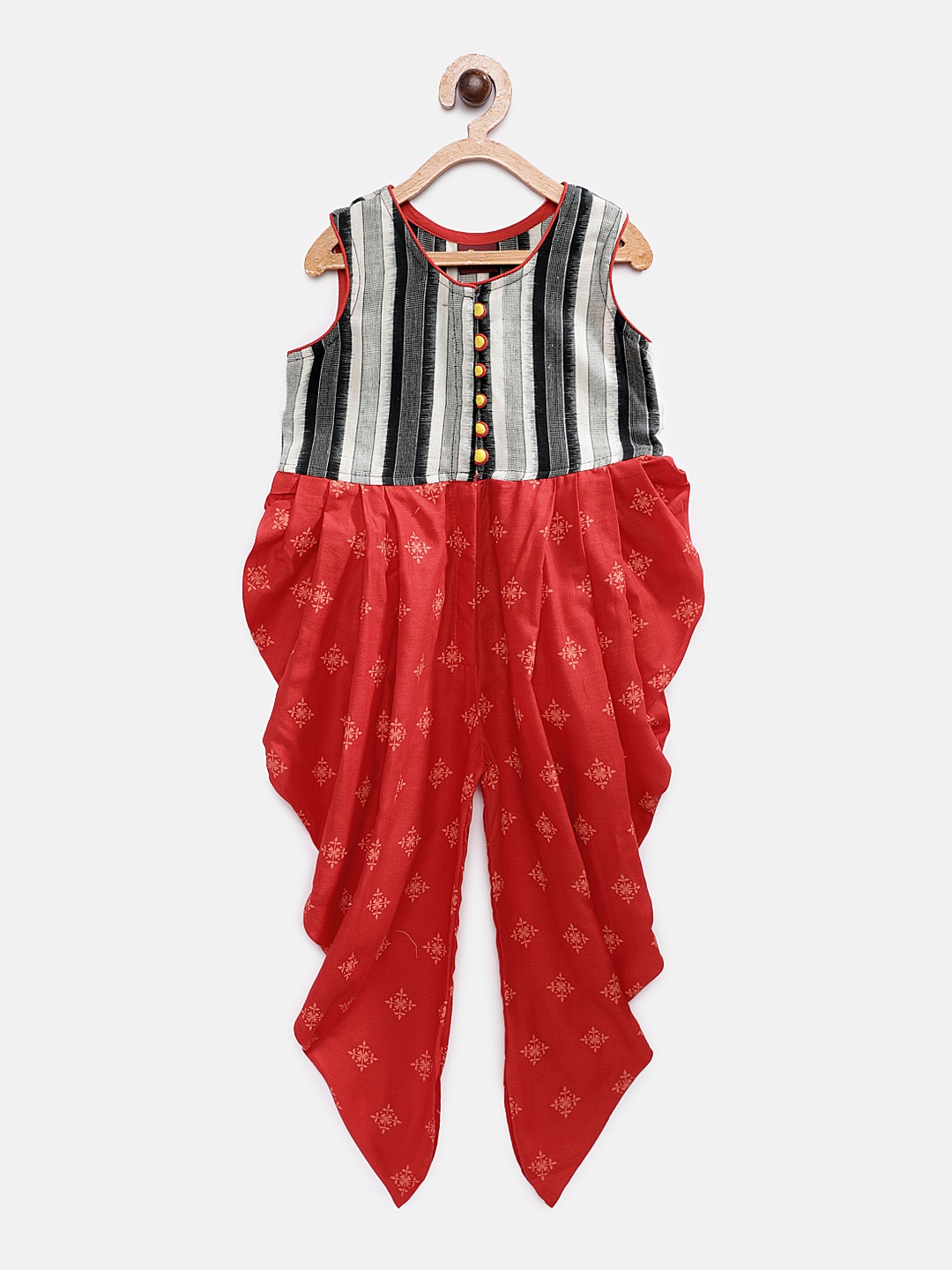 

Twisha Girls Red & White Printed Basic Jumpsuit