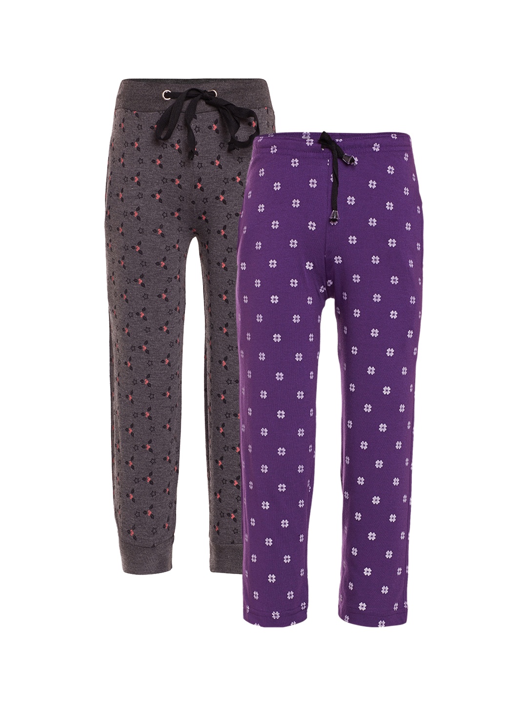 

VIMAL JONNEY Boys Pack of 2 Printed Slim Fit Lounge Pants K1_PRT-NO.5_7_02, Purple