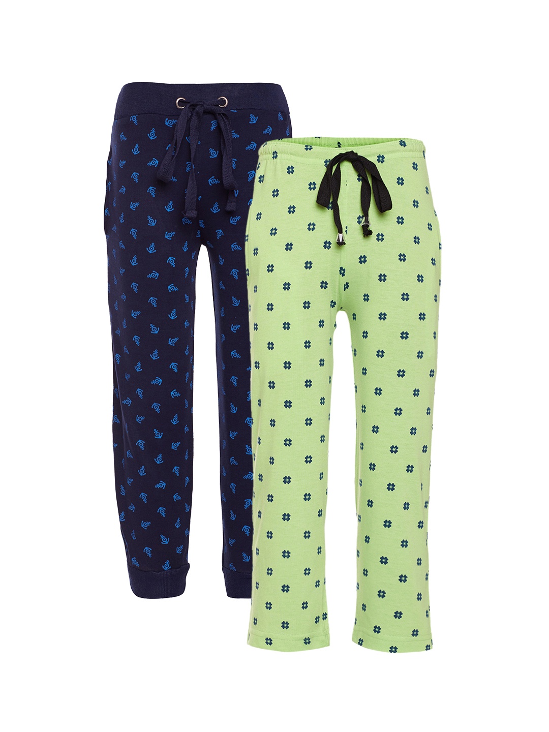 

VIMAL JONNEY Boys Pack of 2 Slim Fit Lounge Pants K1_PRT-NO.5_8_02, Green