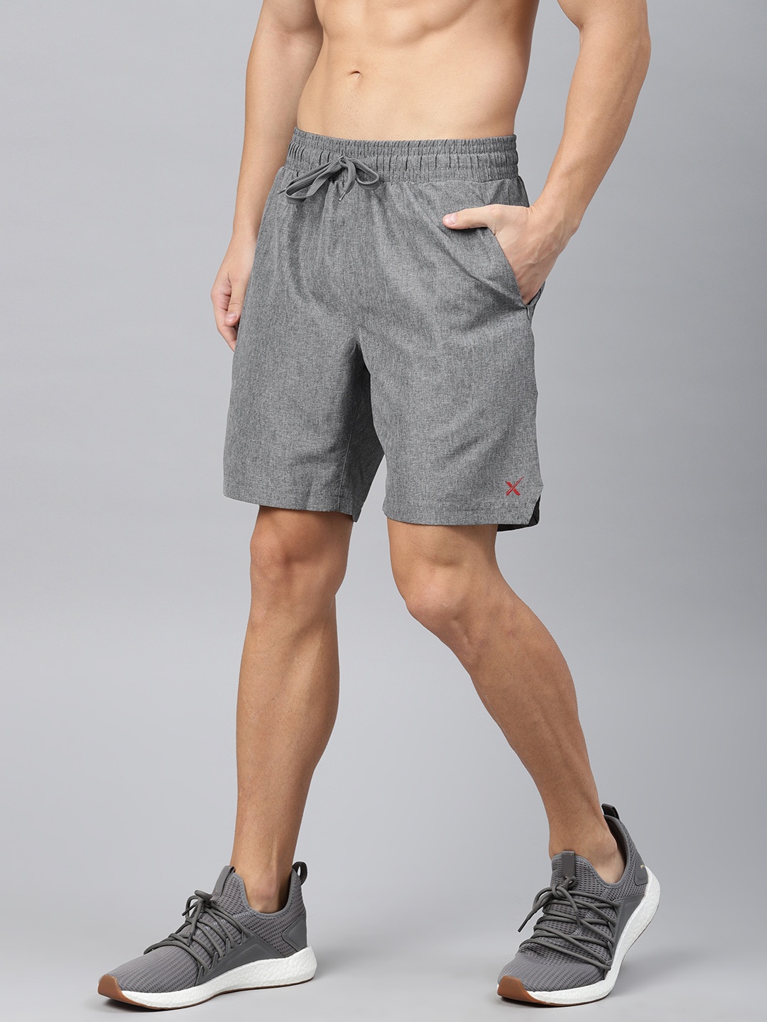 

HRX by Hrithik Roshan Men Grey Solid Rapid dry Woven Lightweight Running shorts