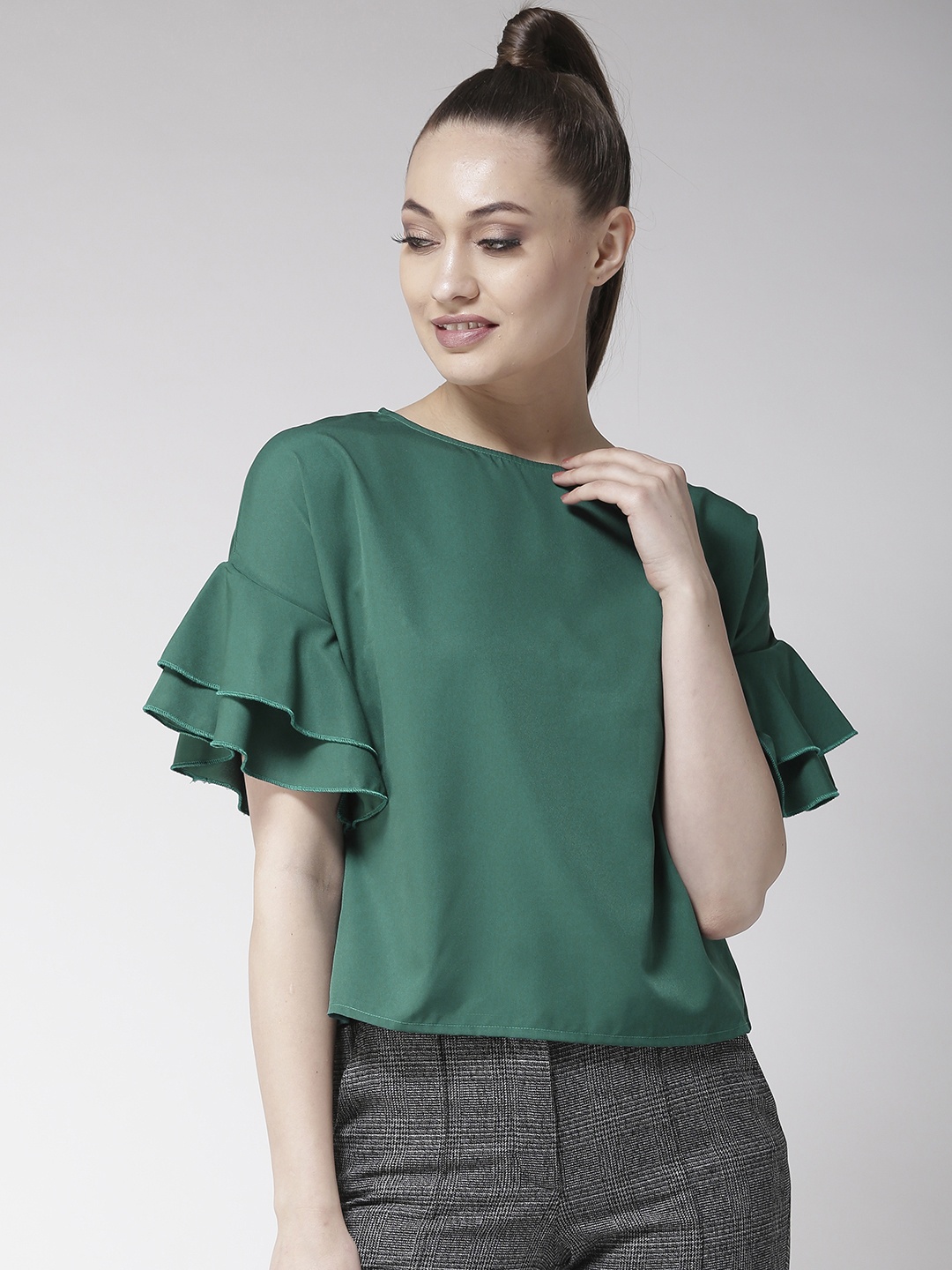 

Style Quotient Women Green Solid Top