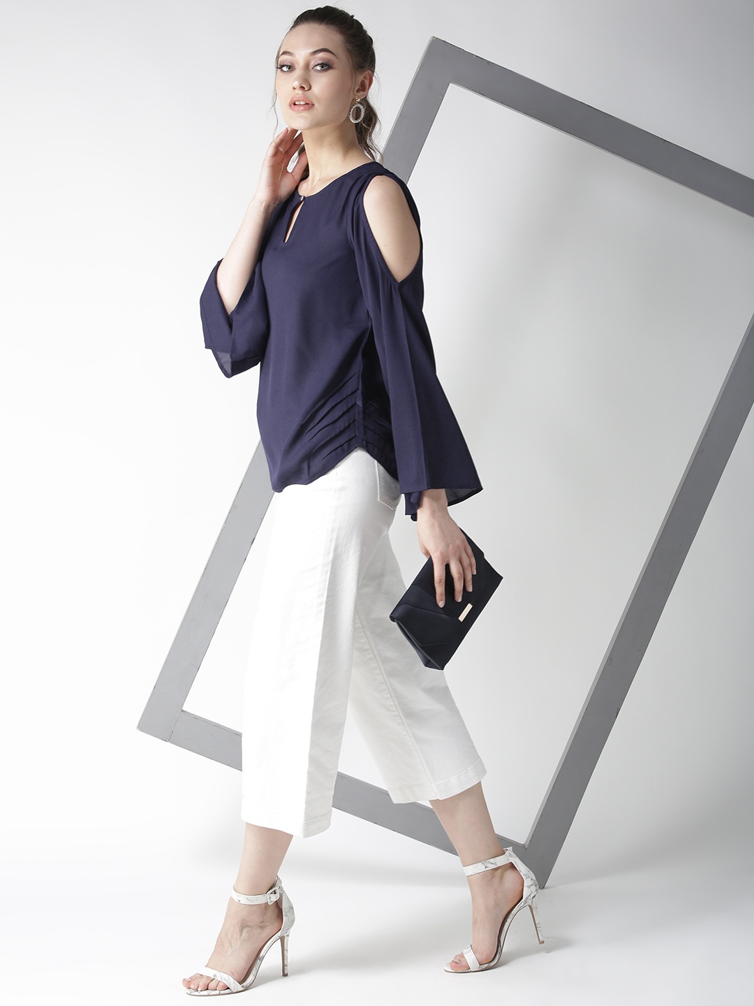 

La Zoire Women Navy Blue Solid Top