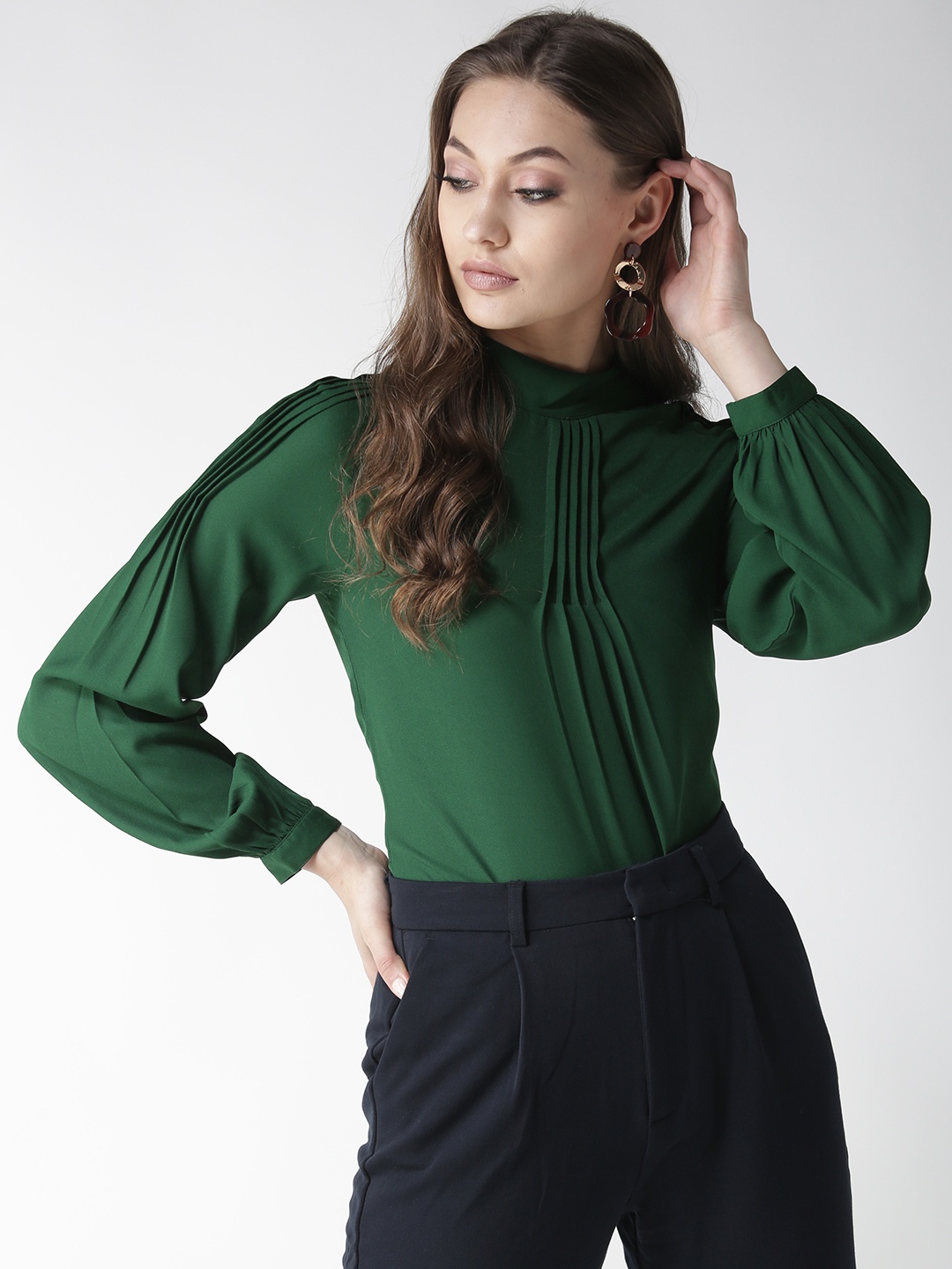 

La Zoire Women Green Solid Top