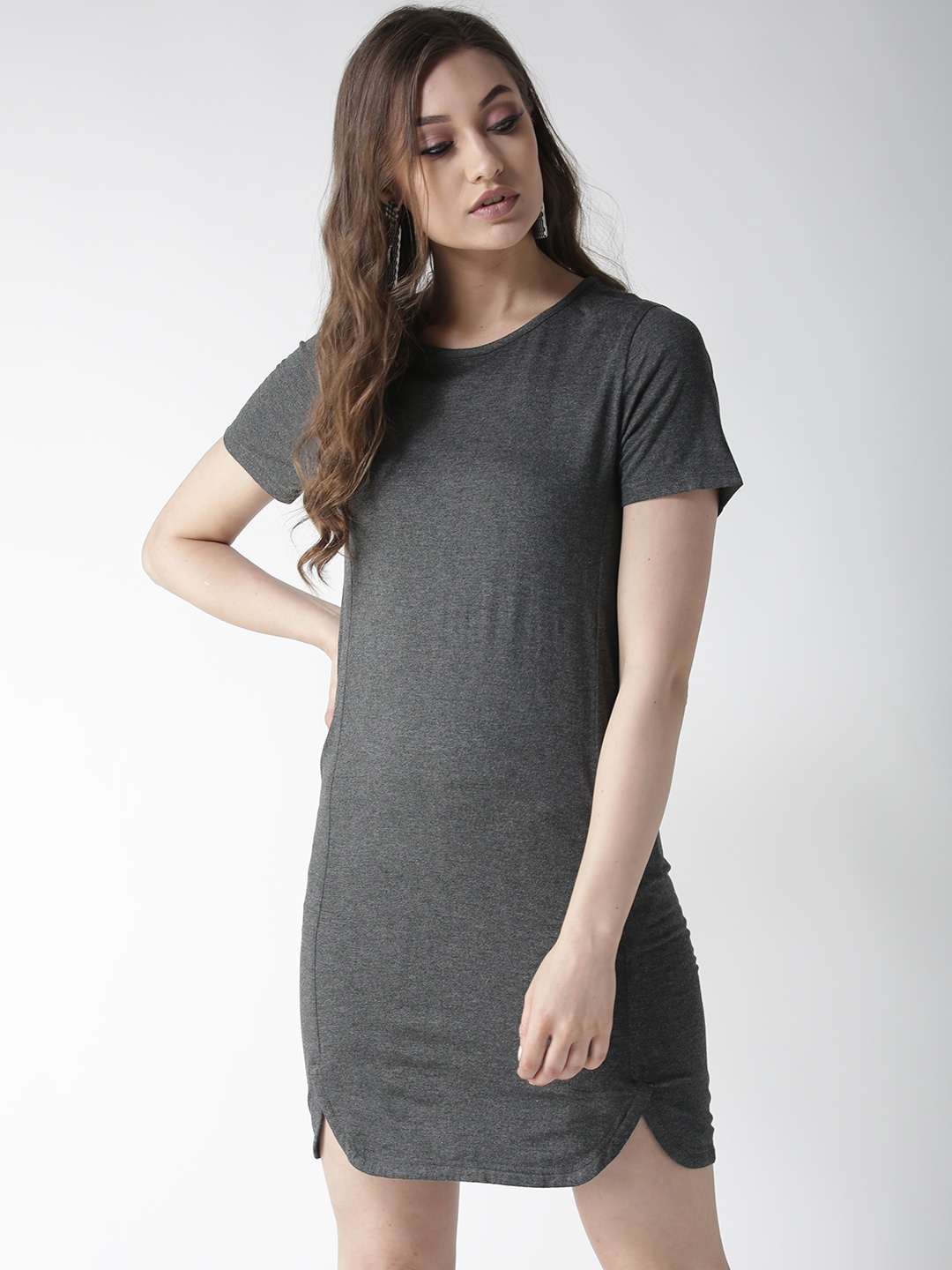 

La Zoire Women Charcoal Grey Solid Sheath Dress