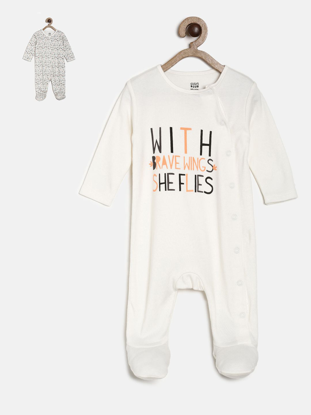 

MINI KLUB Girls Pack of 2 Printed Sleepsuits, Multi