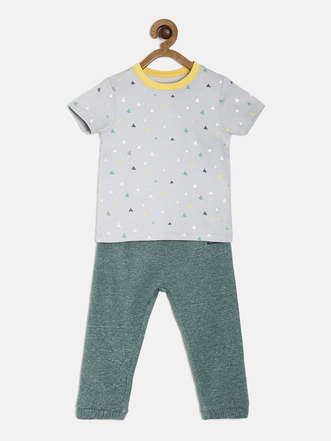 

MINI KLUB Boys Grey & Green Clothing Set