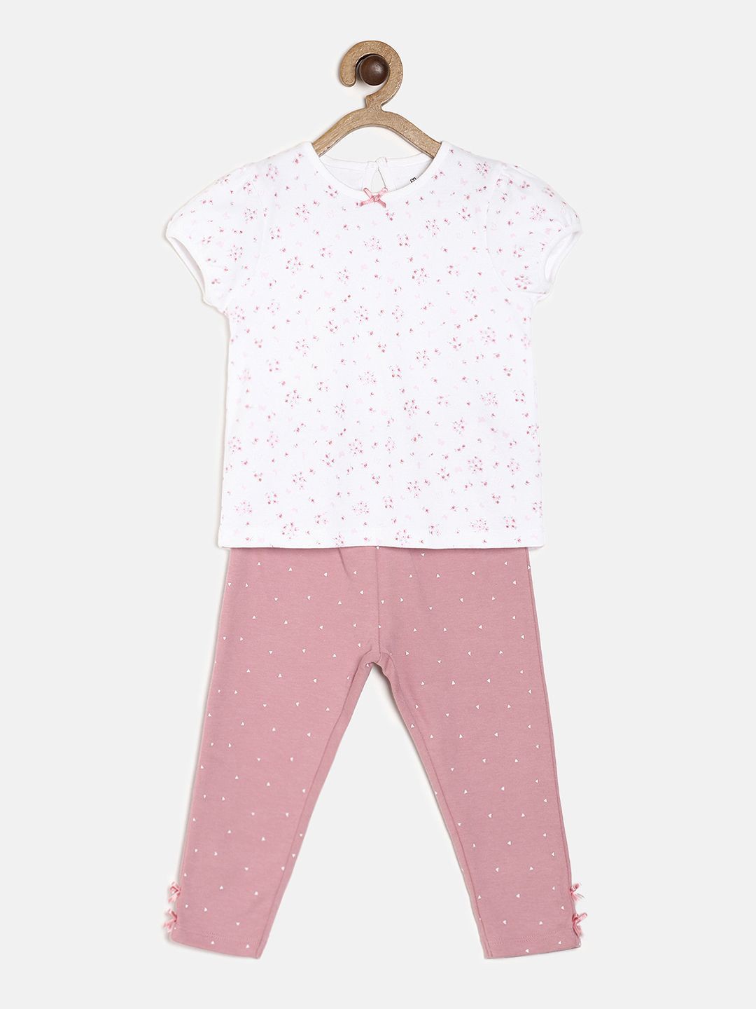 

MINI KLUB Girls Pink & White Top With Pyjamas