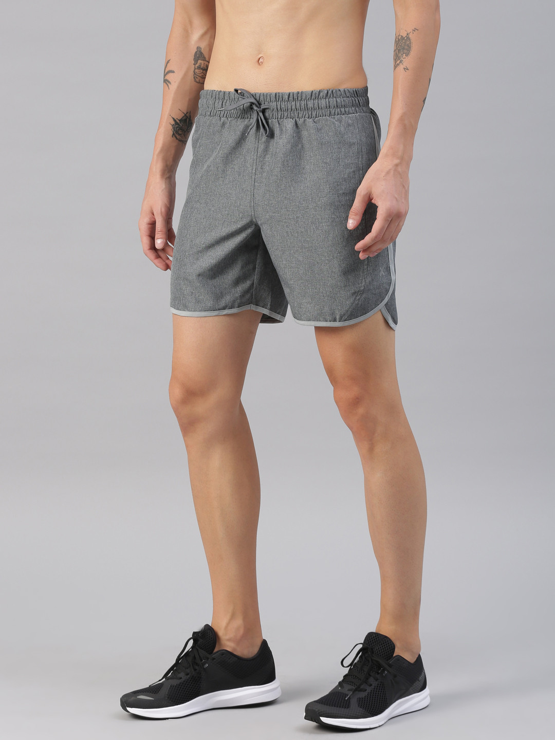 

HRX by Hrithik Roshan Men Charcoal Grey RAPID-DRY Lightweight dolphin Running Shorts