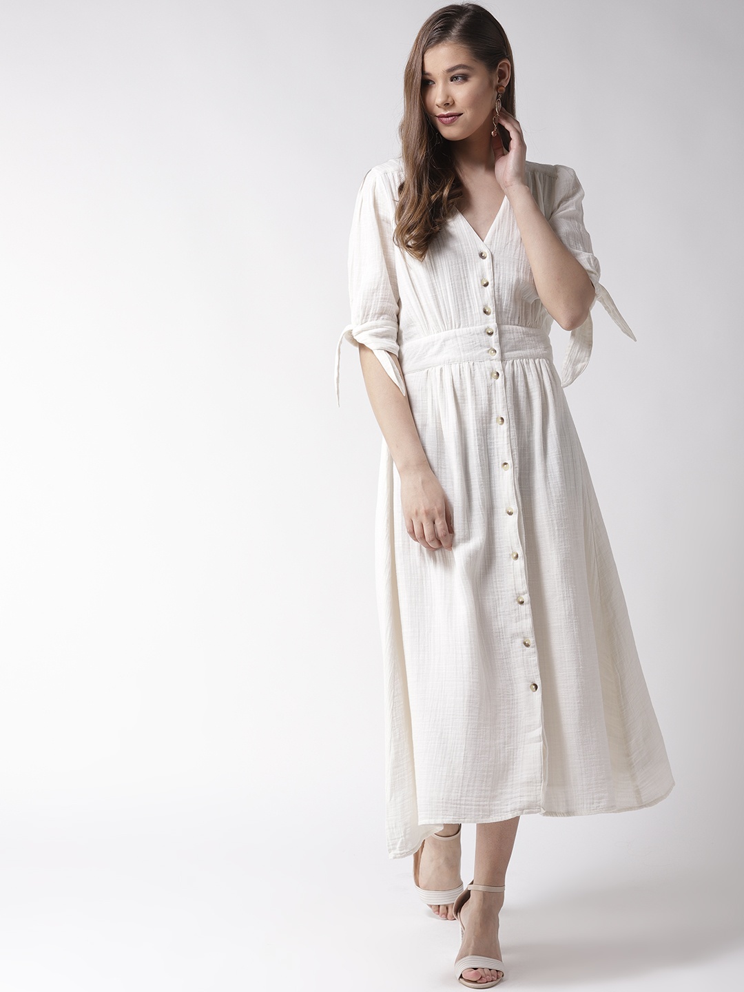 

SCOUP Off-White Cotton Maxi Dress