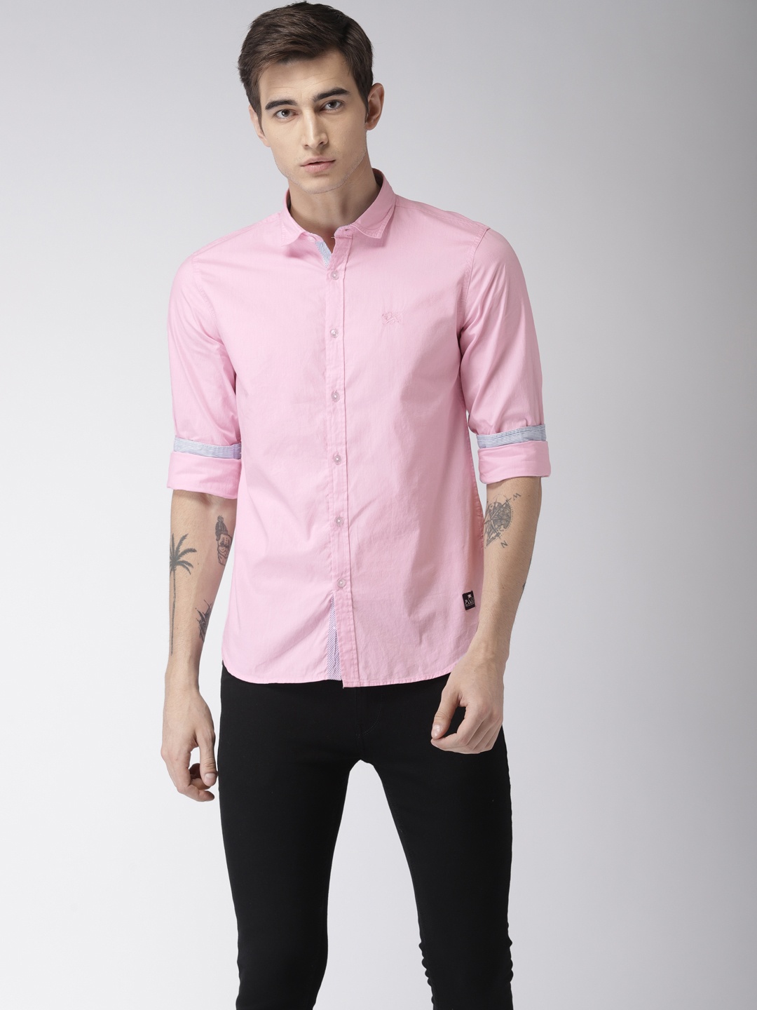 

Flying Machine Men Pink Regular Fit Solid Casual Shirt