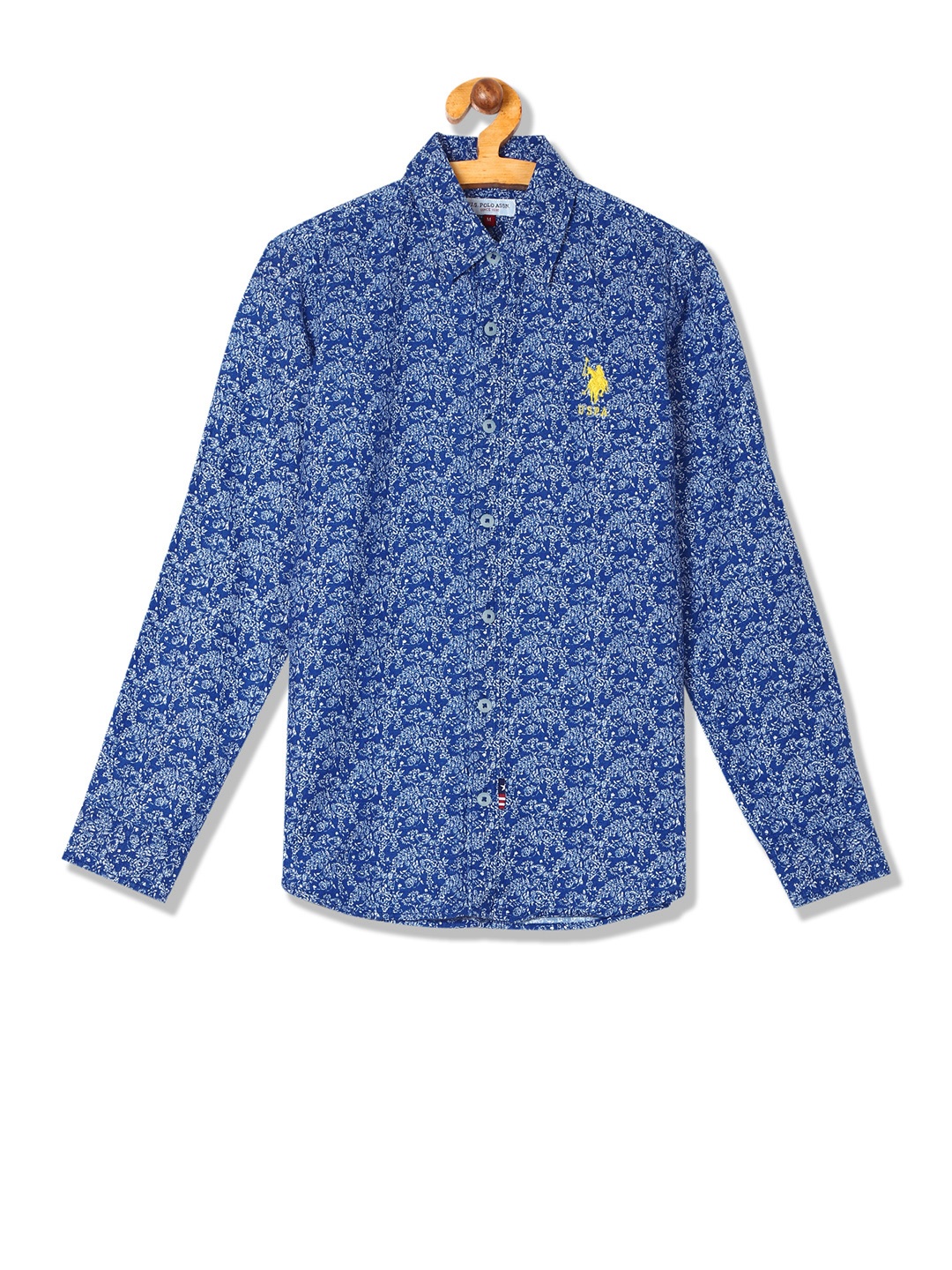 

U.S. Polo Assn. Kids Boys Blue Regular Fit Printed Casual Shirt