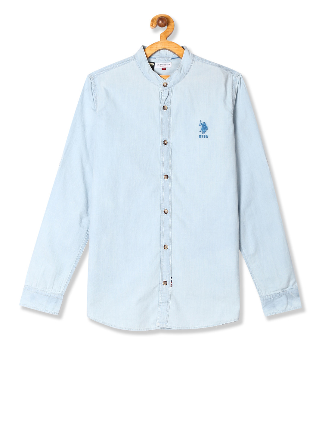 

U.S. Polo Assn. Kids Boys Blue Regular Fit Solid Casual Shirt