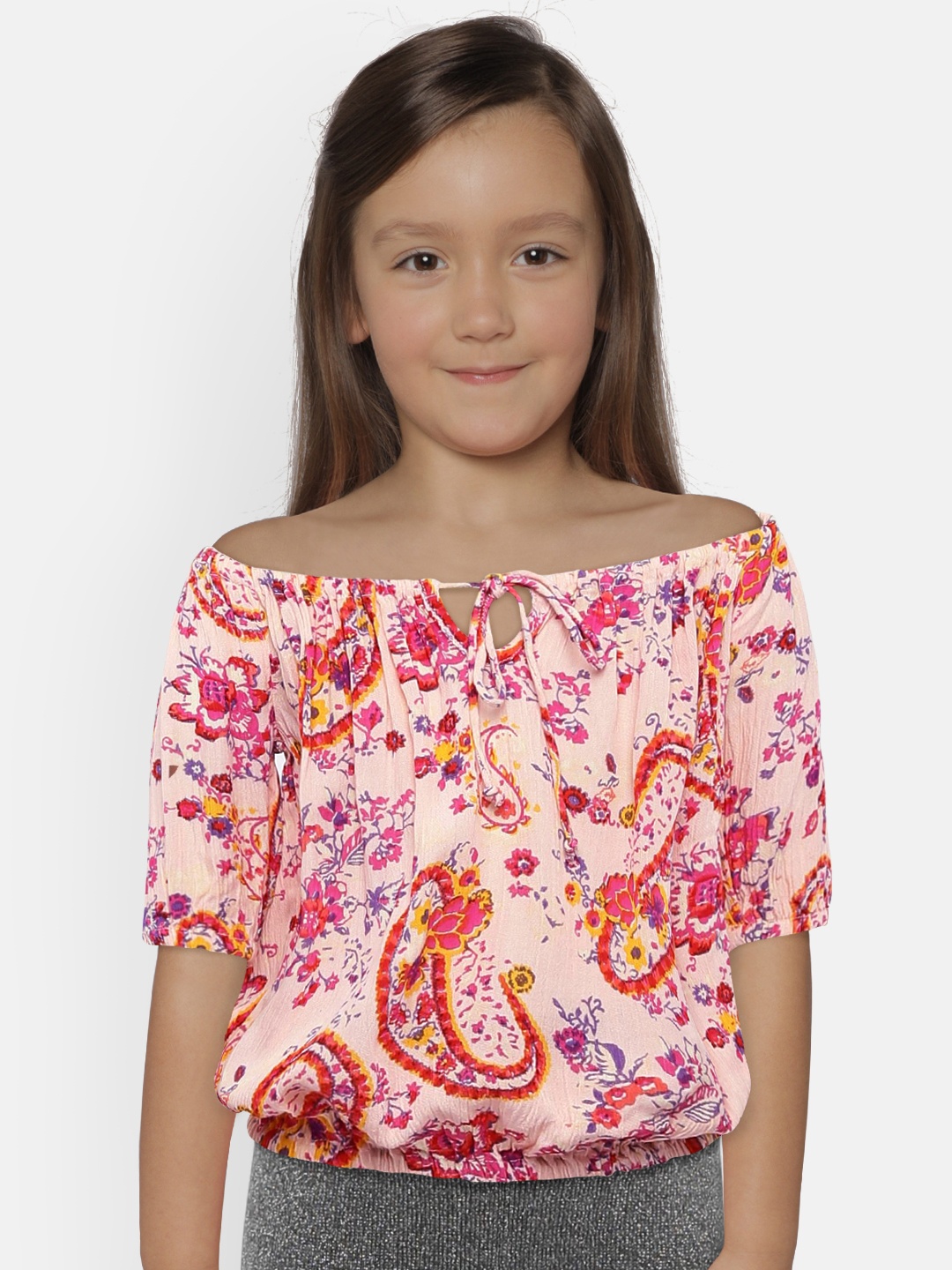 

U.S. Polo Assn. Kids Girls Multicoloured Printed Top, Multi