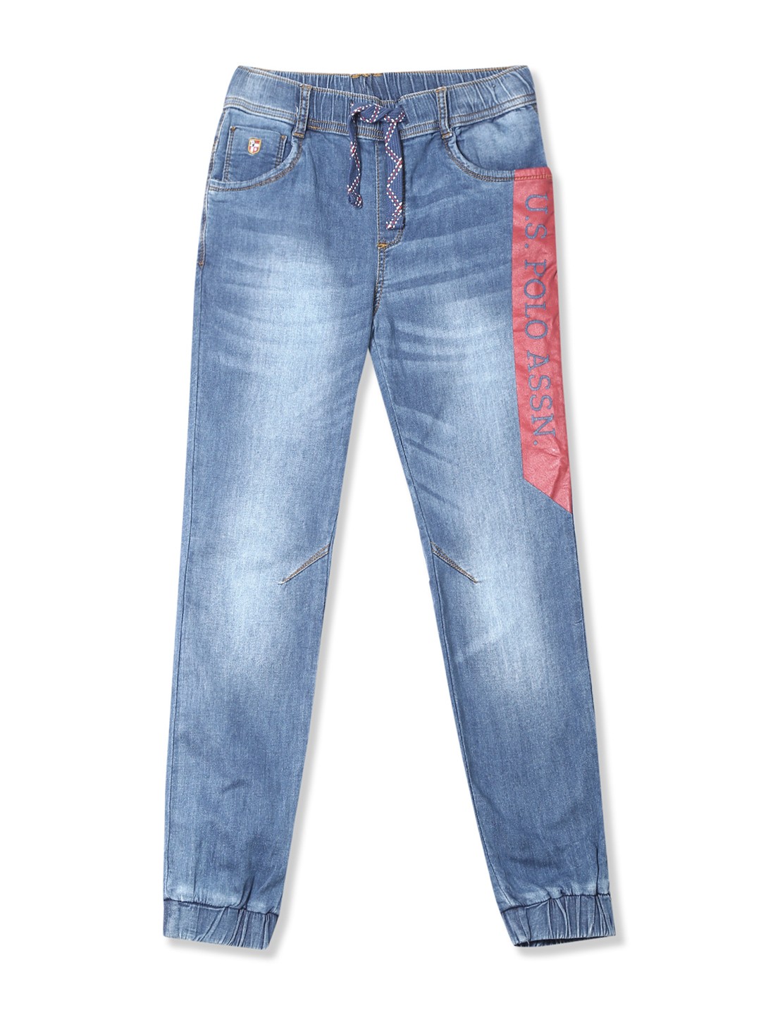 

U.S. Polo Assn. Kids Boys Blue Regular Fit Mid-Rise Clean Look Jeans