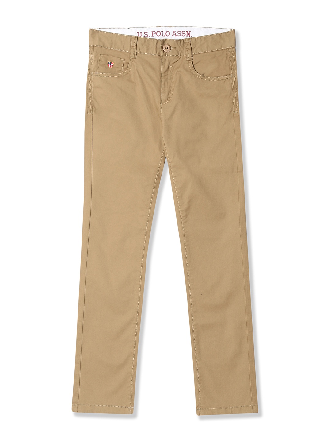 

U.S. Polo Assn. Kids Boys Khaki Regular Fit Solid Chinos