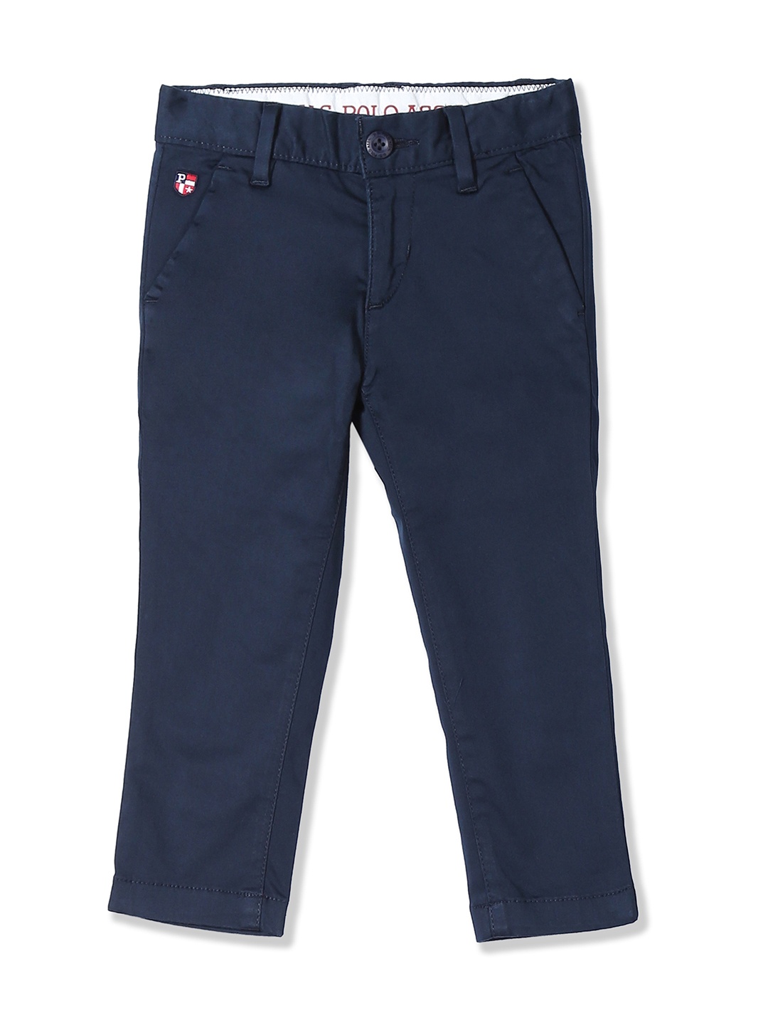 

U.S. Polo Assn. Kids Boys Blue Regular Fit Solid Regular Trousers