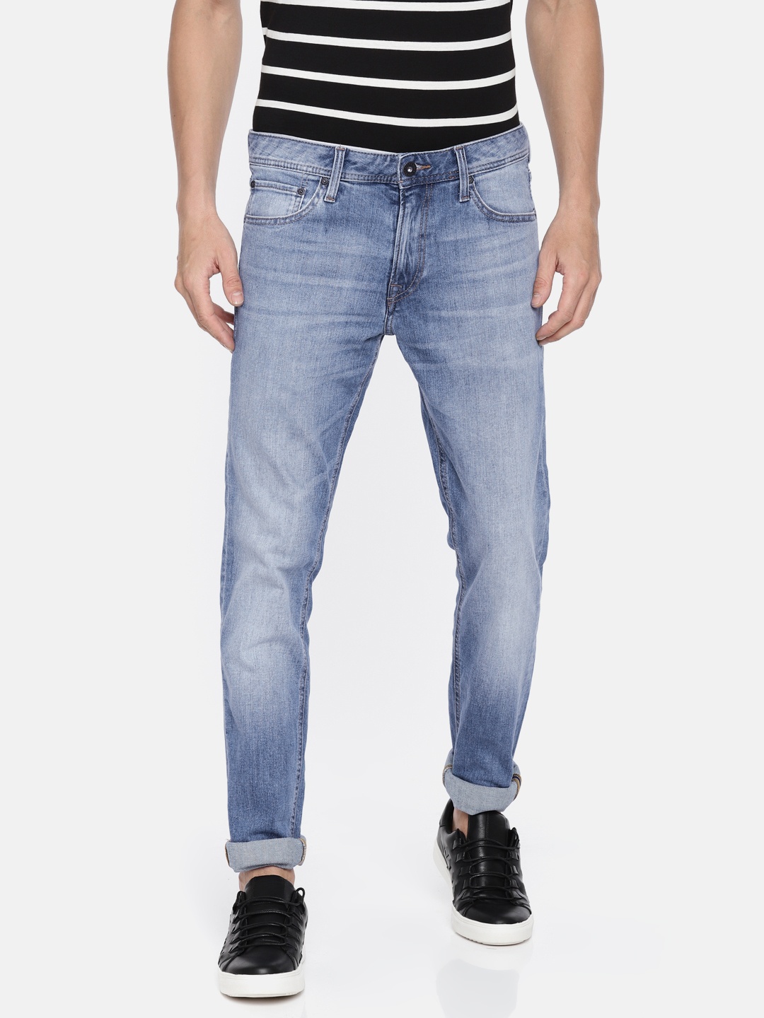 

Jack & Jones Men Blue Slim Straight Fit Low-Rise Clean Look Stretchable Jeans
