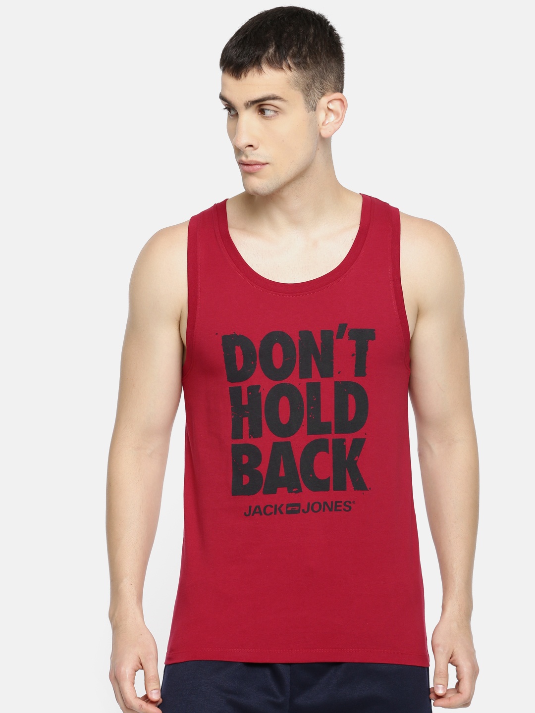 

Jack & Jones Men Red Solid Innerwear Vest 2054063010