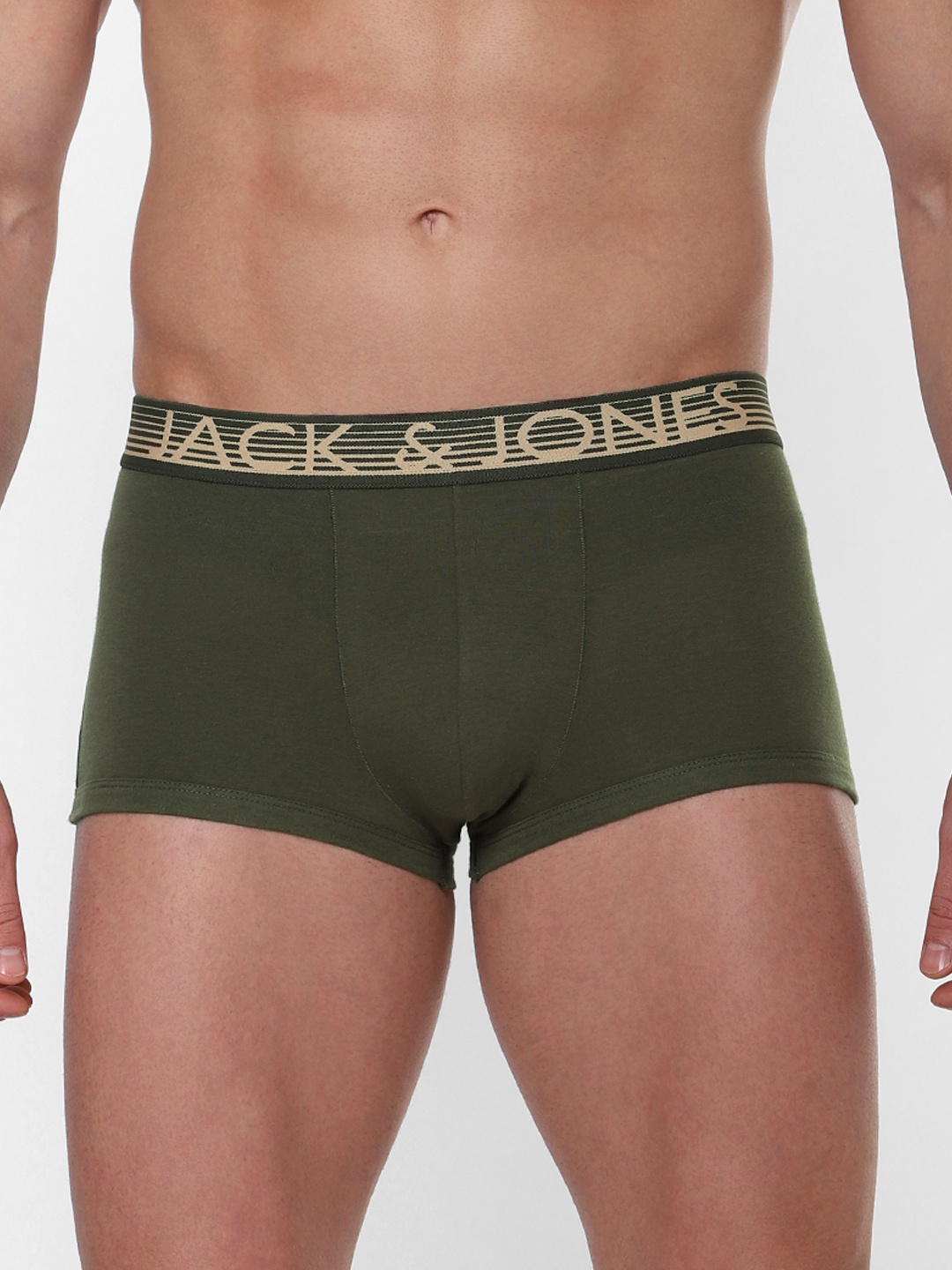 

Jack & Jones Men Olive Green Solid Brazilian Trunks 2043782020
