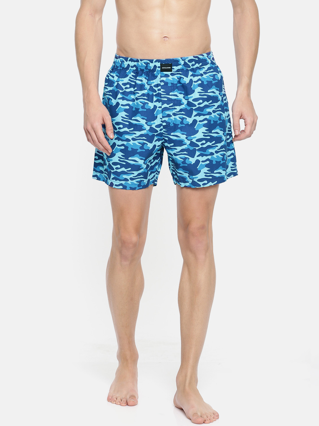 

Jack & Jones Men Blue Printed Pure Cotton Boxers 2057266005