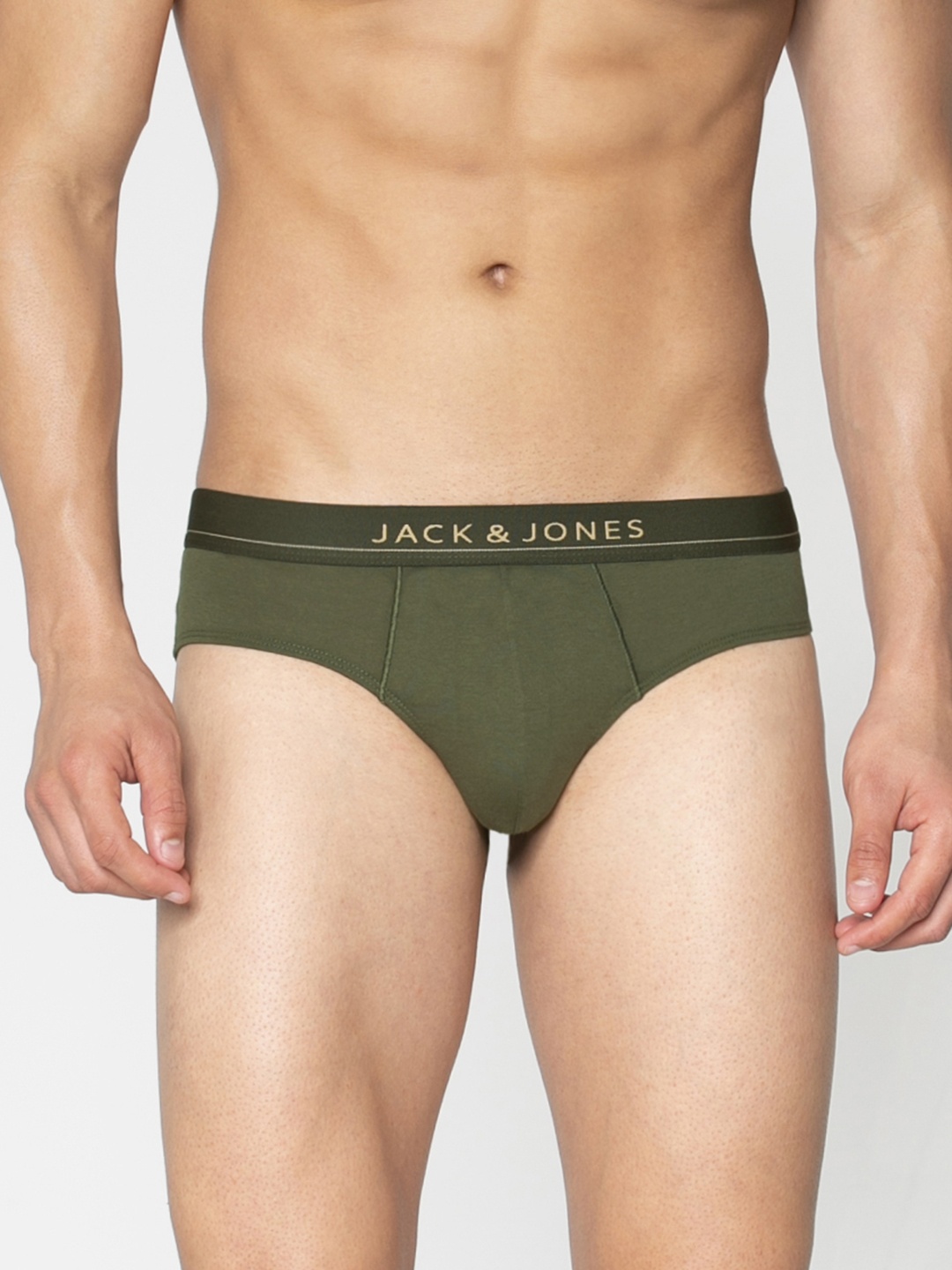 

Jack & Jones Men Olive green Solid Brief 2059371015