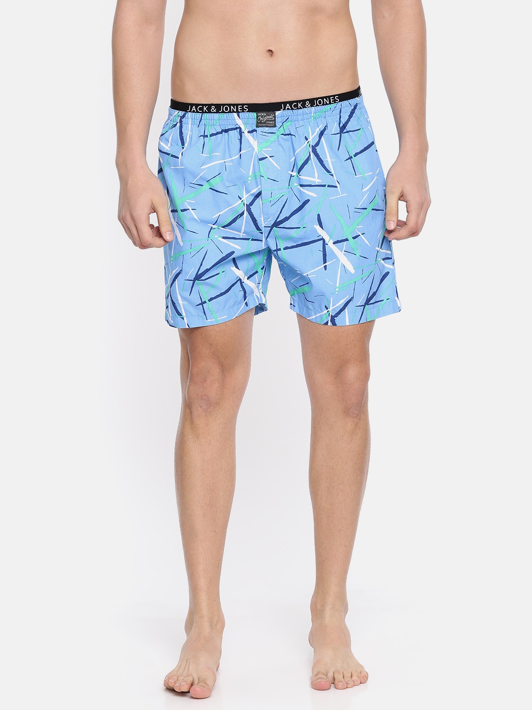 

Jack & Jones Men Blue Printed Pure Cotton Boxers 2036516005